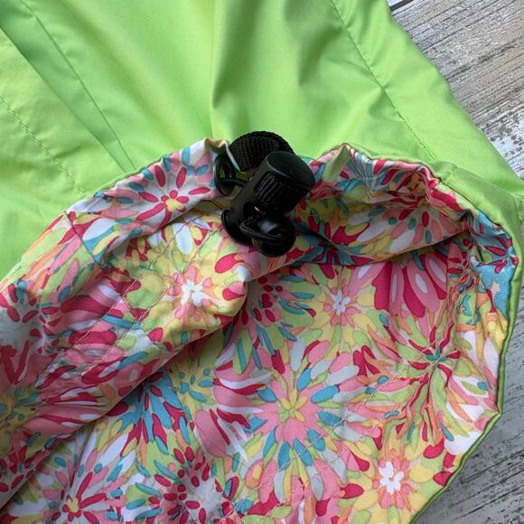 Peter Millar Vest Sz L E4 Wind Performance Golf Green Floral Reversible Full Zip - Picture 7 of 11